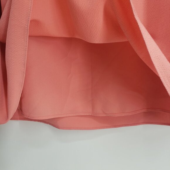 3/$25 Madison Cold Shoulder Shift Dress 2X Draped Cape Tiered Coral Orange - Picture 11 of 12